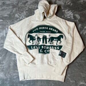 Levi Strauss & Co Reese Cooper Two Horse Brand Cream Hoodie Size S/CH